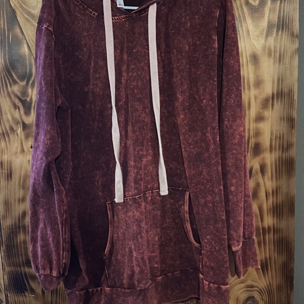 Vintage-Style Burgundy Hoodie